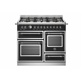 Bertazzoni Heritage 100cm Range Cooker XG Oven Dual Fuel Black HER106L3ENET