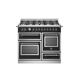 Bertazzoni Heritage 100cm Range Cooker XG Oven Dual Fuel Black HER106L3ENET2
