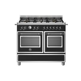 Bertazzoni Heritage 100cm Range Cooker Twin Oven Dual Fuel Black HER106L2ENET