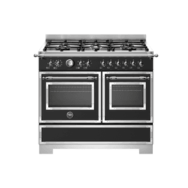 Bertazzoni Heritage 100cm Range Cooker Twin Oven Dual Fuel Black HER106L2ENET2