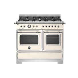 Bertazzoni Heritage 100cm Range Cooker Twin Oven Dual Fuel Ivory HER106L2EAVT2