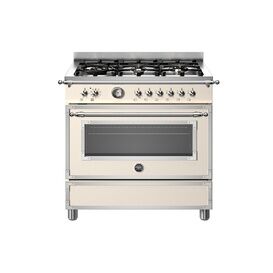 Bertazzoni Heritage 90cm Range Cooker Single Oven Dual Fuel Ivory HER96L1EAVT