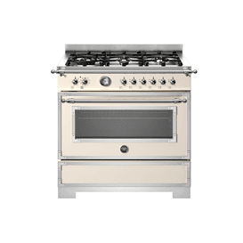 Bertazzoni Heritage 90cm Range Cooker Single Oven Dual Fuel Ivory HER96L1EAVT2