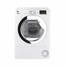 HOOVER HLEC9DCE-80 9Kg Condenser Freestanding Tumble Dryer White with Chrome Door
