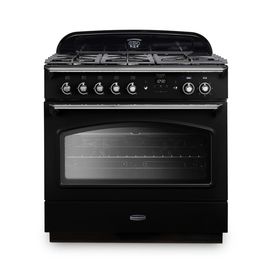 RANGEMASTER CLAS90FXDFFBL/C Classic FX 90 Dual Fuel Range Cooker Black with Chrome Trim