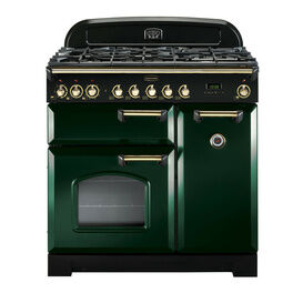 RANGEMASTER CDL90DFFRG/B Classic Deluxe 90 Dual Fuel Racing Green with Brass Trim