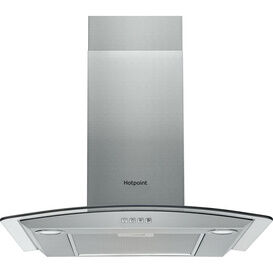 HOTPOINT PHGC64FLMX 60cm Curved Chimney Hood Stainless Steel