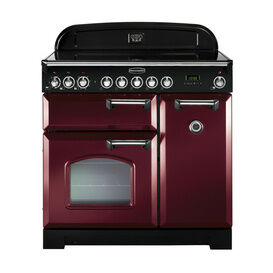 RANGEMASTER CDL90EICY/C Classic 90 Deluxe Induction Cranberry with Chrome Trim