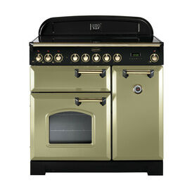 RANGEMASTER CDL90EIOG/B Classic 90 Deluxe Induction Olive Green with Brass Trim