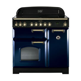 RANGEMASTER CDL90EIRB/B Classic 90 Deluxe Induction Regal Blue with Brass