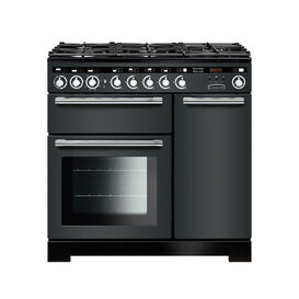 RANGEMASTER EDL90DFFSL/C Encore Deluxe 90 Dual Fuel Slate with Chrome Trim