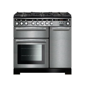RANGEMASTER EDL90DFFSS/C Encore Deluxe 90 Dual Fuel Stainless Steel with Chrome Trim