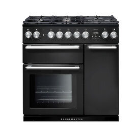 RANGEMASTER NEX90DFFCB/C Nexus 90 Dual Fuel Range Cooker - Charcoal Black