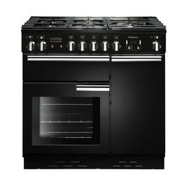 RANGEMASTER PROP90DFFGB/C Professional Plus 90 Dual Fuel Black with Chrome Trim