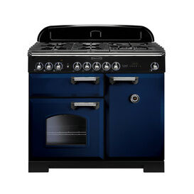 RANGEMASTER CDL100DFFRB/C Classic Deluxe 100cm Dual Fuel - Regal Blue with Chrome