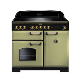 RANGEMASTER CDL100EIOG/B Classic Deluxe 100cm Induction Olive Green with Brass