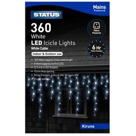 Status KIRUNA360MTCW6 360 Cool White In/Outdoor Icicle Mains LED Lights