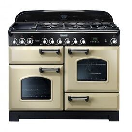 RANGEMASTER CDL110DFFCR/C Classic 110 Deluxe Dual Fuel Range Cooker - Cream with Chrome