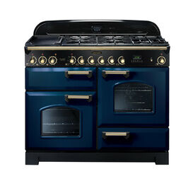 RANGEMASTER CDL110DFFRB/B 110 Classic Deluxe Dual Fuel Blue Brass