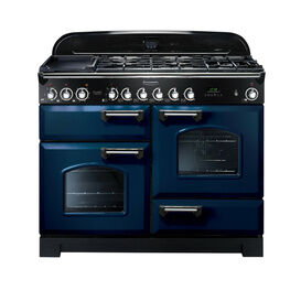 RANGEMASTER CDL110DFFRB/C 110 Classic Deluxe Dual Fuel Blue Chrome