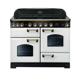 RANGEMASTER CDL110EIWH/B Classic 110 Deluxe Induction - White with Brass Trim
