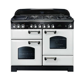 RANGEMASTER CDL110DFFWH/C Classic Deluxe 110 Dual Fuel - White Chrome