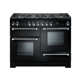 RANGEMASTER KCH110DFFBL/C Kitchener 110 Dual Fuel - Black with Chrome