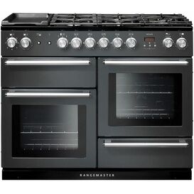 RANGEMASTER NEX110DFFSL/C Nexus 110 Dual Fuel Slate with Chrome trim
