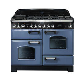 RANGEMASTER CDL110DFFSB/C 110 Classic Deluxe Dual Fuel Stone Blue with Chrome
