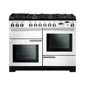 RANGEMASTER PDL110DFFWH/C Professional Deluxe 110 Dual Fuel - White With Chrome Trim