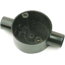 FALCON TRUNKING 6117986 Through Box 2 Way 20mm Black FAL-CBO20-2BLK