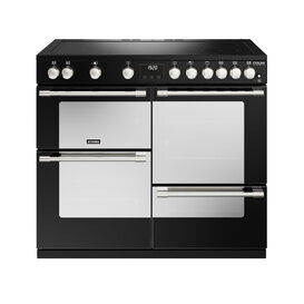 STOVES 444411470 Sterling Deluxe D1000 Electric Induction 100cm Range Cooker Rotary Controls Black NEW FOR 2023