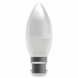 BELL 6 or 7W BC LED Light Bulb Candle Opal Warm White 2700K (40w Equiv)
