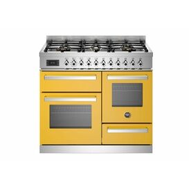 Bertazzoni Professional 100cm Range Cooker XG Oven Dual Fuel Yellow PRO106L3EGIT