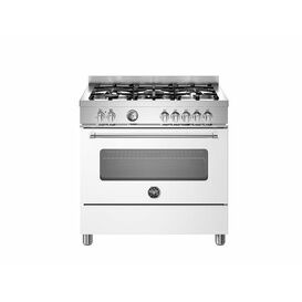 Bertazzoni Master 90cm Range Cooker Single Oven Dual Fuel White MAS95C1EBIC