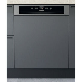 HOTPOINT H3BL626XUK 60cm Semi Integrated Dishwasher Stainless Steel