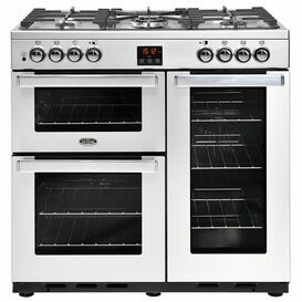 BELLING 444444075 Cookcentre 90cm Natural Gas Range Cooker Professional Stainless Steel