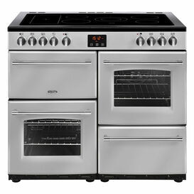 BELLING 444444137 Farmhouse 100cm Electric Range Cooker With Ceramic Hob Silver