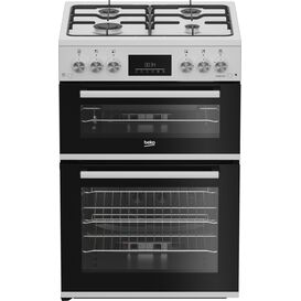 Beko EDG6231W 60cm Double Oven Gas Cooker with Gas Hob - White