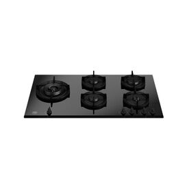 BERTAZZONI P905LMODGNE Modern Series 90cm Gas on Glass hob with Left Hand Wok Burner