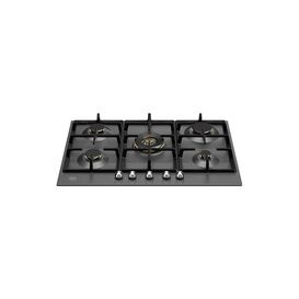 BERTAZZONI P755CHERNE Heritage Series 75cm Gas Hob with Central Wok Burner Matt Black