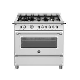 Bertazzoni Heritage 90cm Range Cooker Single Oven Dual Fuel Stainless Steel HER96L1EXT