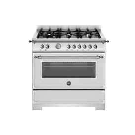 Bertazzoni Heritage 90cm Range Cooker Single Oven Dual Fuel Stainless Steel HER96L1EXT2