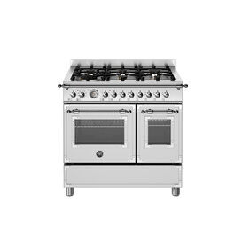 Bertazzoni Heritage 90cm Range Cooker Twin Oven Dual Fuel Stainless Steel HER96L2EXT