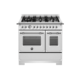 Bertazzoni Heritage 90cm Range Cooker Twin Oven Dual Fuel Stainless Steel HER96L2EXT2
