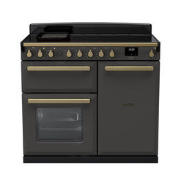 RANGEMASTER ESDL100EIPSLT/AB1 Estel Deluxe 100 Induction Range Cooker - Slate/Brass
