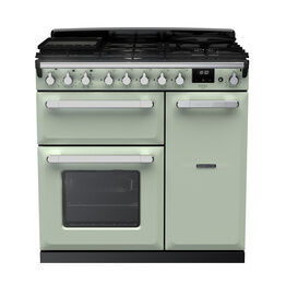 RANGEMASTER ESDL90DFPMNT/CM1 Estel Deluxe 90cm Dual Fuel Range Cooker - Mint with Chrome Trim