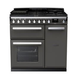 RANGEMASTER ESDL90DFPSLT/CM1 Estel Deluxe 90cm Dual Fuel Range Cooker - Slate with Chrome Trim