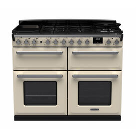 RANGEMASTER ESDLB110DFPPCR/CM1 Estel Deluxe 110cm Dual Fuel Range Cooker - Pale Cream with Chrome Trim