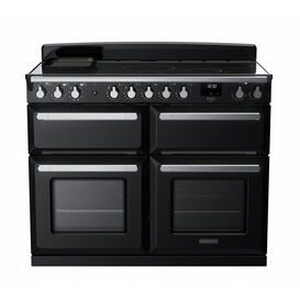 RANGEMASTER ESDLB110EIPGBL/CM1 Estel Deluxe 110cm Induction Range Cooker - Gloss Black with Chrome Trim
